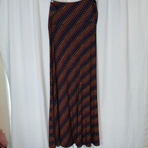 LuLaRoe Maxi Skirt with Black and Orange Pattern XL